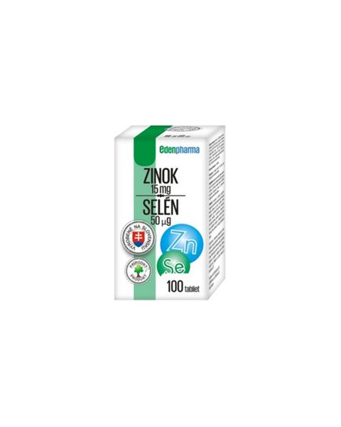 Zinok 15 mg+ Selén 50 mcg 100 tbl. Edenpharma