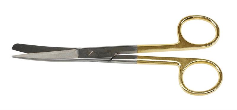 Nožnice chirurgické KRUUSE zahnuté tvrdené T/O 140 mm