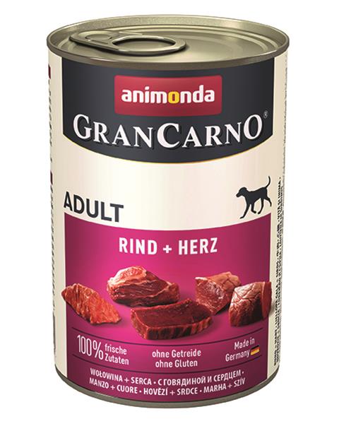 Animonda GRANCARNO® dog adult hovädzie a srdiečka 400g konzerva