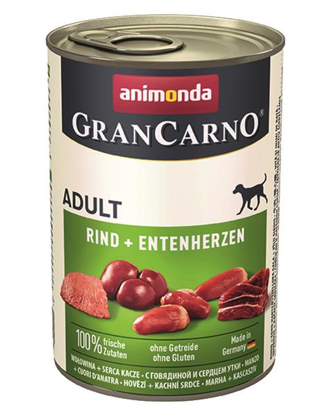 Animonda GRANCARNO® dog adult hovädzie a kačacie srdiečka 400g konzerva