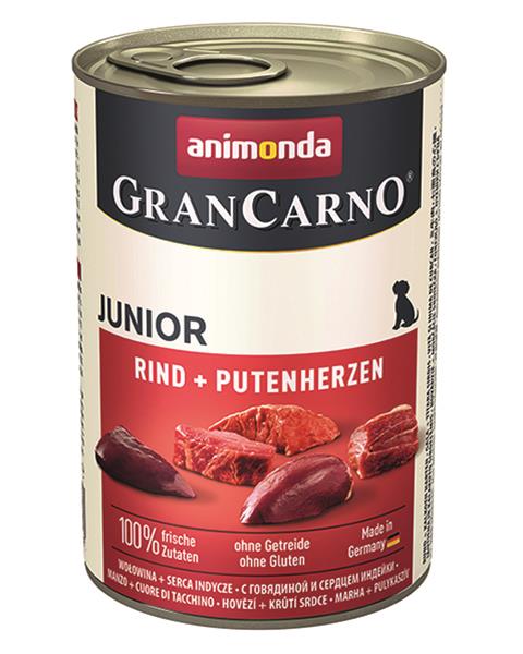Animonda GRANCARNO® dog junior hovädzie a morčacie srdiečka 800g konzerva