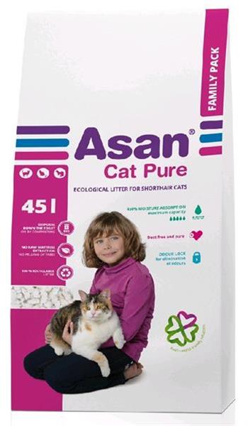 Podstielka ASAN Pure pre mačky a fretky 45 L (9 kg)