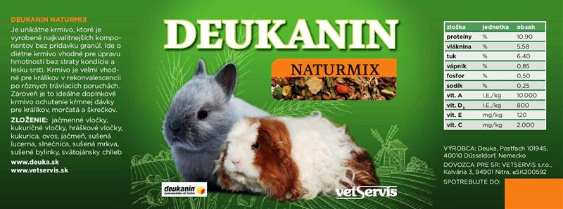 Deukanin Naturmix 2 kg vedro (Králiky, morčatá, škrečky)