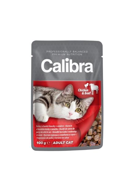 Calibra KAPSIČKA Premium cat Adult Kura & hovädzie v omáčke 100 g