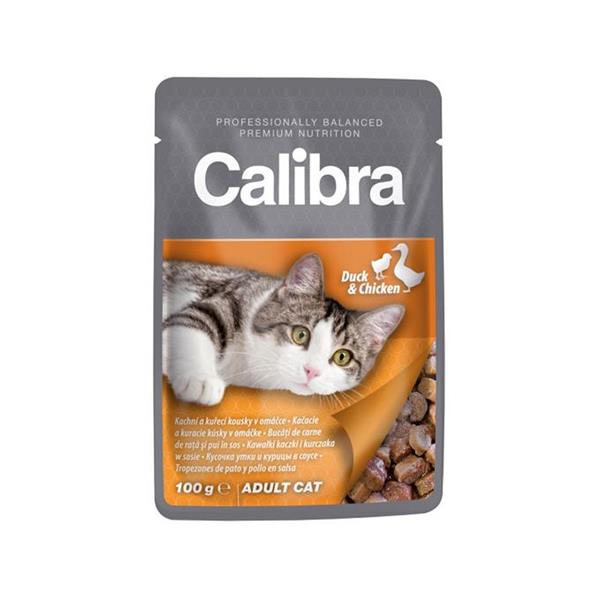 Calibra KAPSIČKA Premium cat Adult Kačka & kura v omáčke 100 g