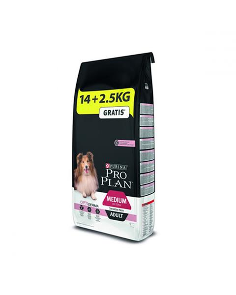 ProPlan MO Dog Opti Derma Adult Medium Sensitive Skin losos 14 + 2,5 kg