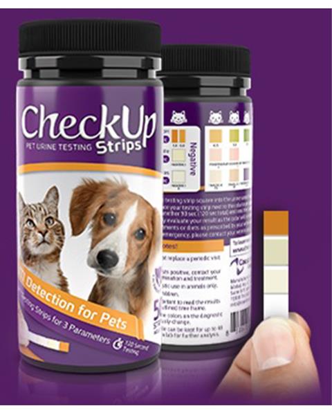 CheckUp Pet Diagnostické prúžky - 3 parametre (pH, dusitany, leukocyty), 50 ks