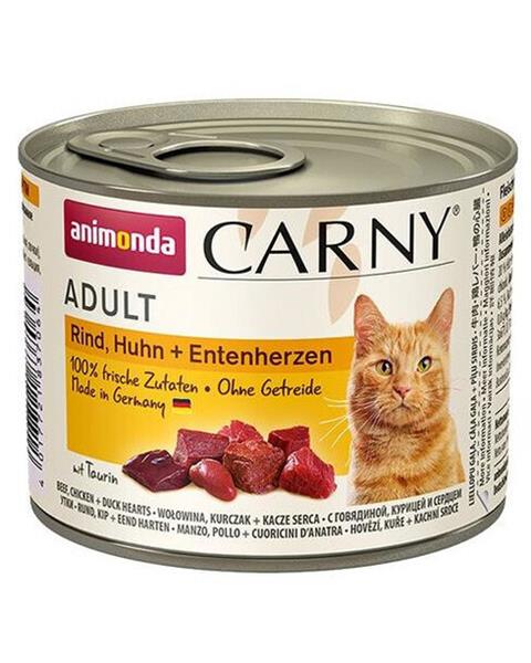 Animonda CARNY® cat Adult hovädzie,kura a kačacie srdiečka bal. 6 x 200 g konzerva